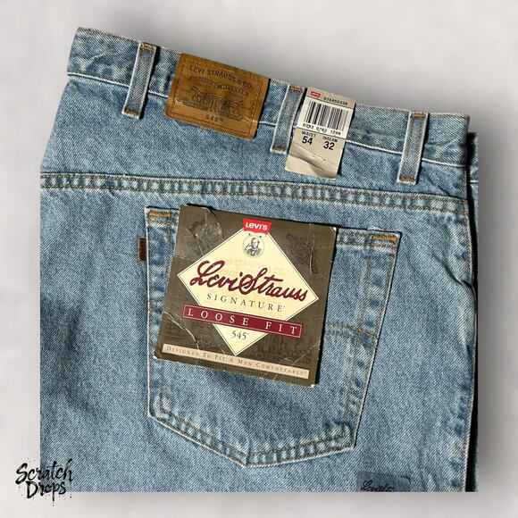 Vintage Levi's Strauss Signature 545 Men's Jeans NWT Deadstock W54 L32 Loose Fit - Picture 9 of 9